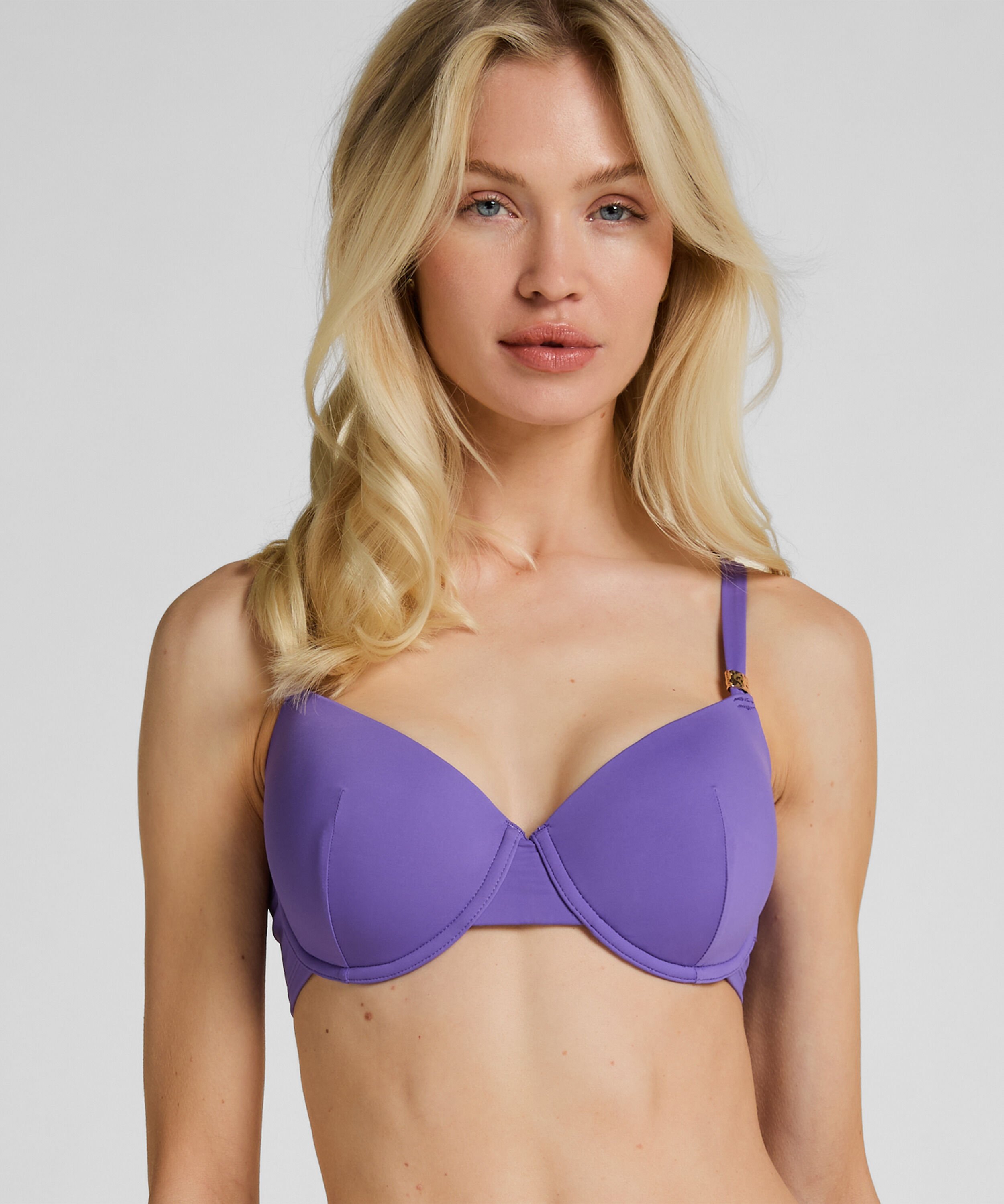 Luksus Bøjle Bikini Top med Polstring, Lilla