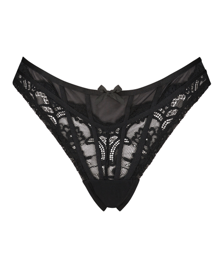 Brasiliansk trusse med høj udskæring Arla, sort