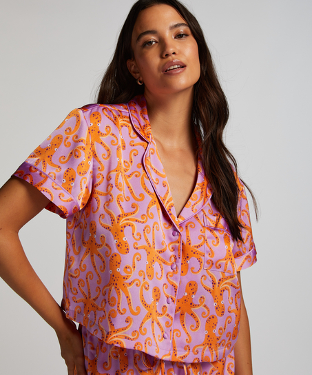 Kortærmet satinjakke, Lilla