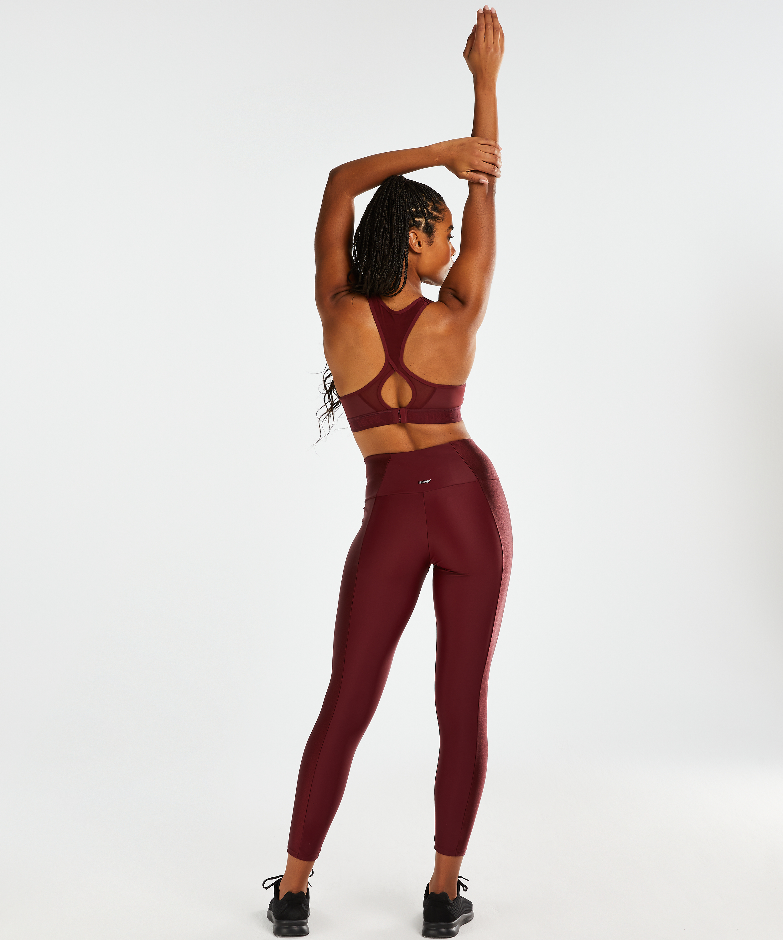 HKMX High waisted sportsleggings Shine On, R&oslash;d, main