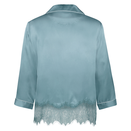 Pyjamastop i silke, Blå