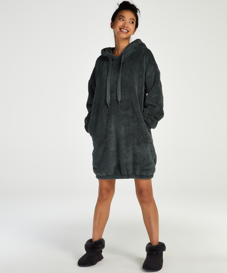 Snuggle fleece kjole, gr&oslash;n
