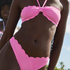 Bandeau-bikinitop Scallop, Lyserød