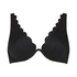Ikke-formstøbt bikinitop med bøjle Scallop, sort