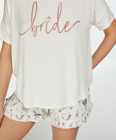Bridal kort pyjamas, hvid