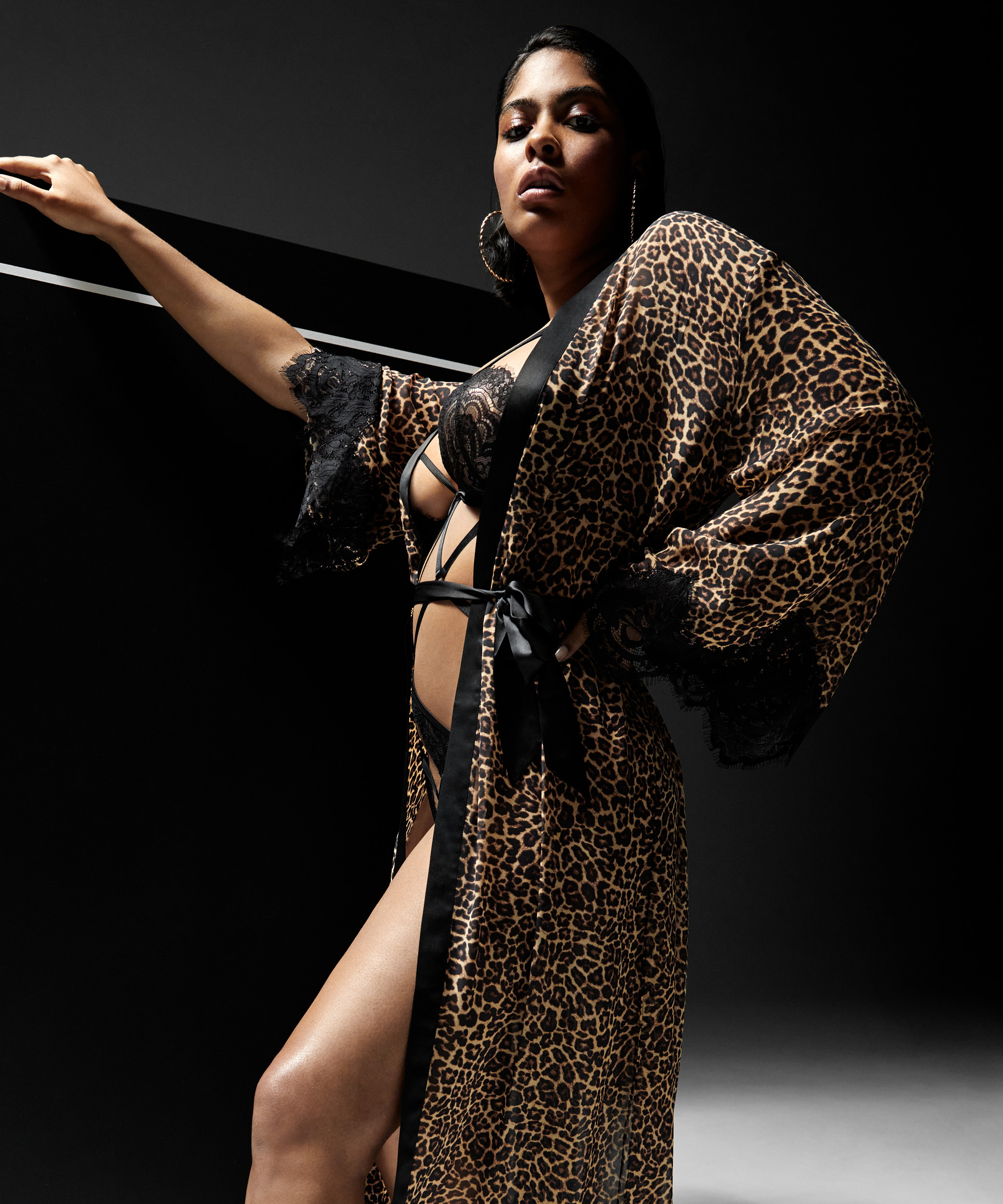 Kimono Chiffon, Sort, main