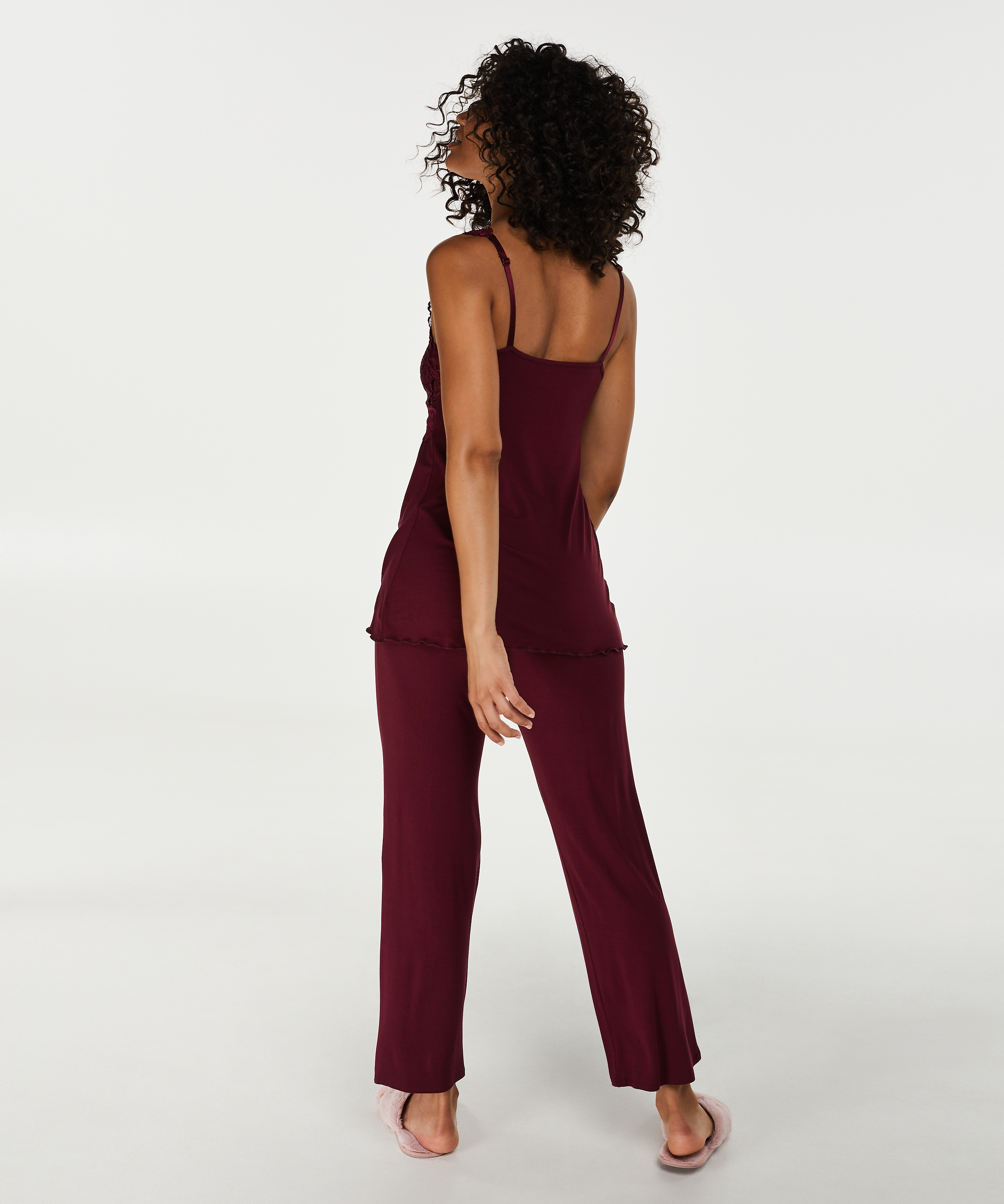 Pyjamaset Modal lace, R&oslash;d, main