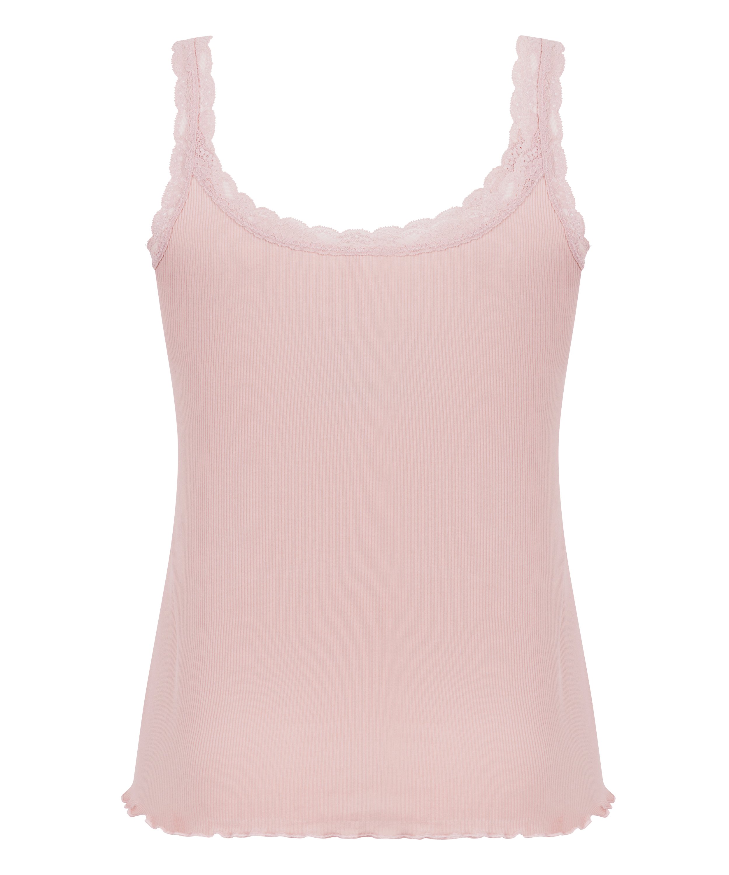 Camisole i rib og blonde, Lyser&oslash;d, main