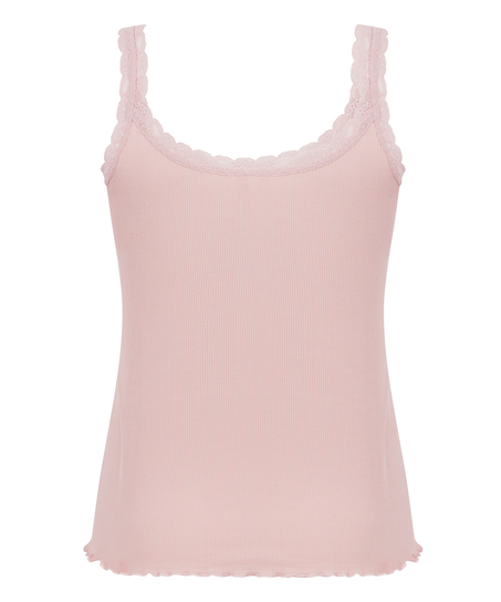 Camisole i rib og blonde, Lyser&oslash;d