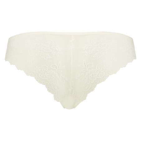 Lace Back usynlig brasiliansk trusse, hvid