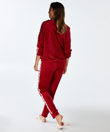 Top Velour Hjerte, R&oslash;d