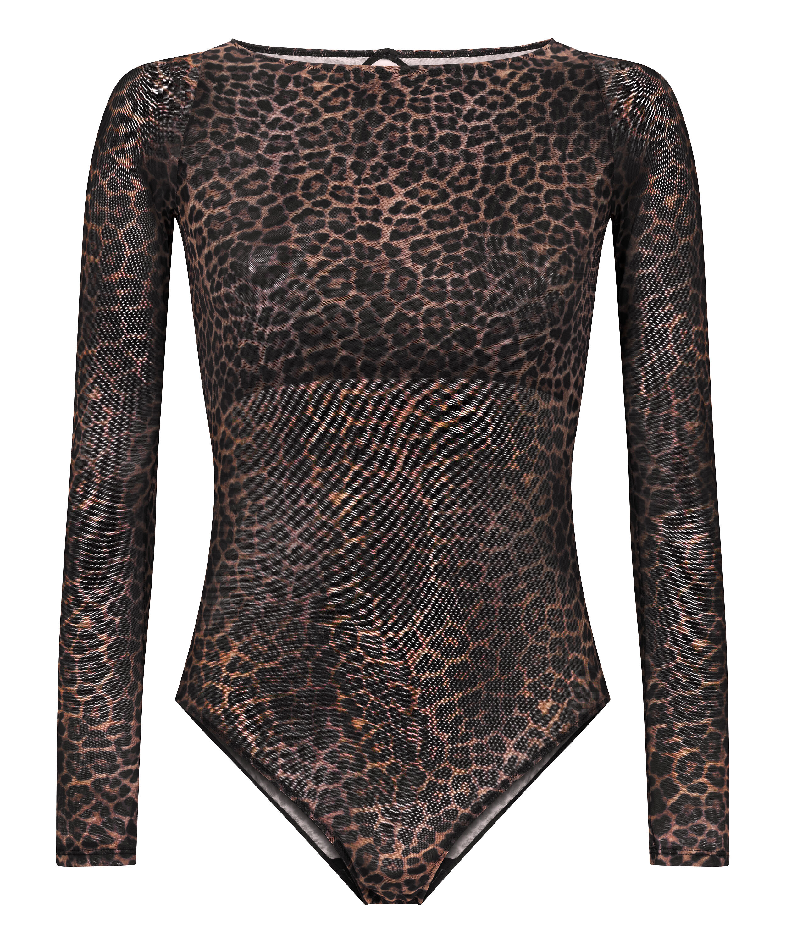 Tara Leopard lang&aelig;rmet body, Sort