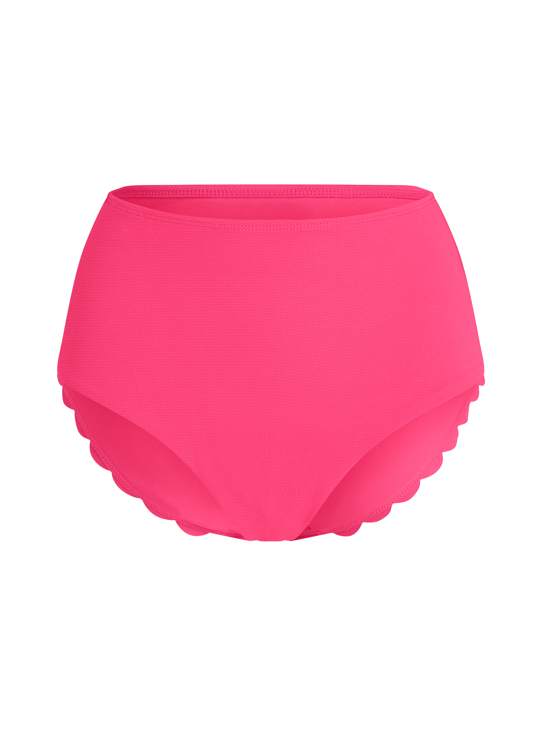 Scallop rio bikinitrusse med h&oslash;j talje., pink, main