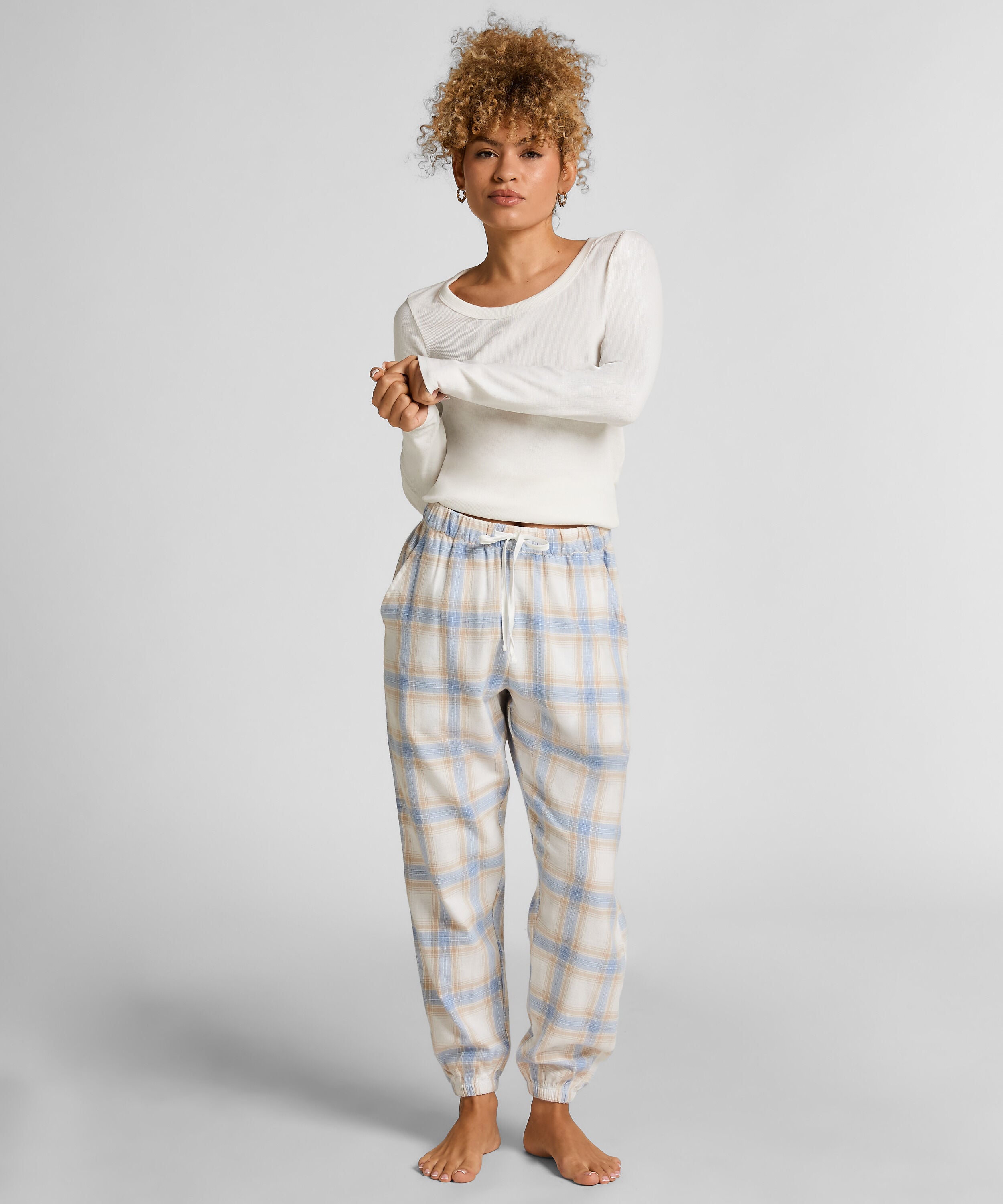 Pyjamasbukser af flonel, Blå Pyjamasbukser af flonel, Blå