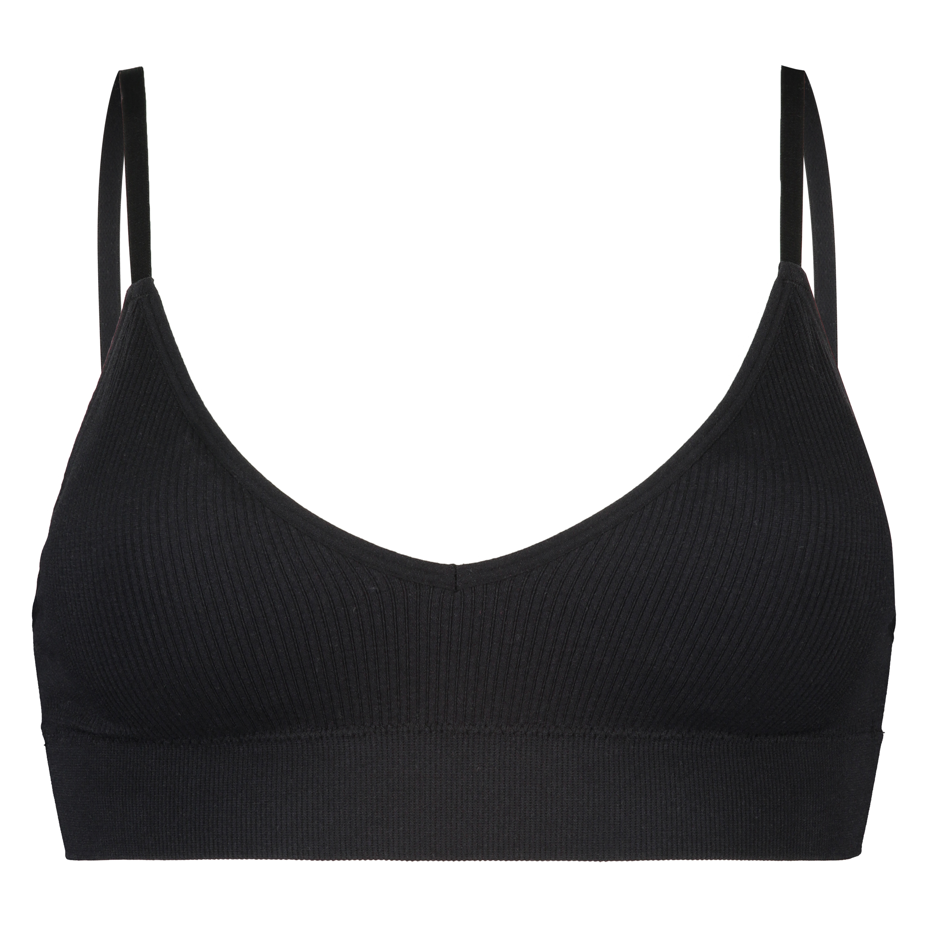 Sømløs bralette, Sort, main