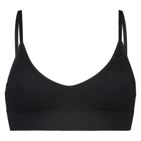 Sømløs bralette, Sort