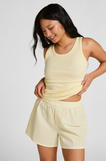 Hunkemöller Pyjamas Shorts Seersucker Gul