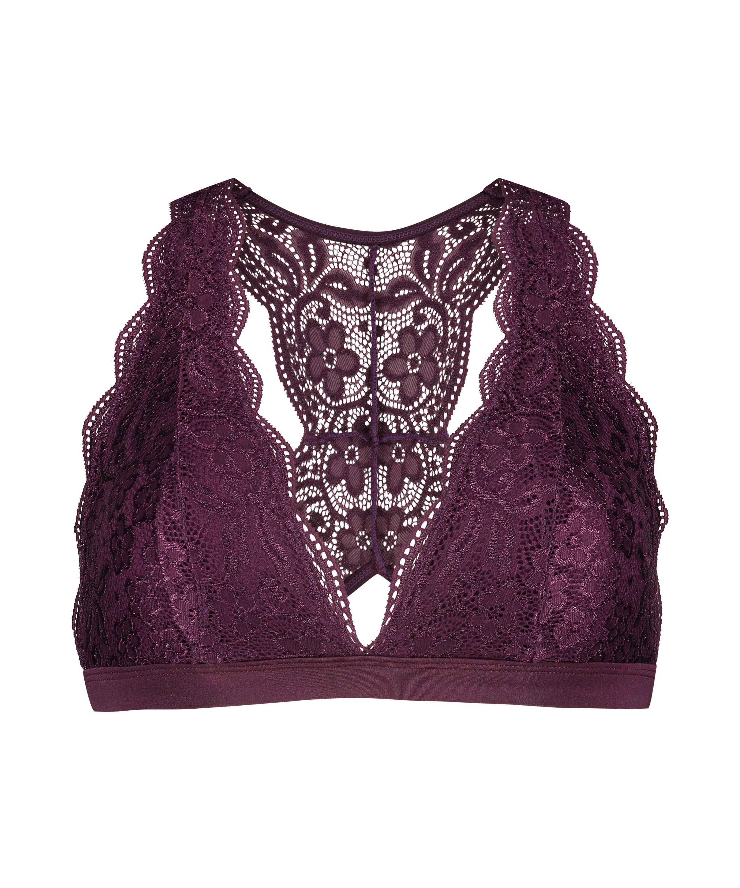 Bralette med halterneck og bryderryg, Lilla, main