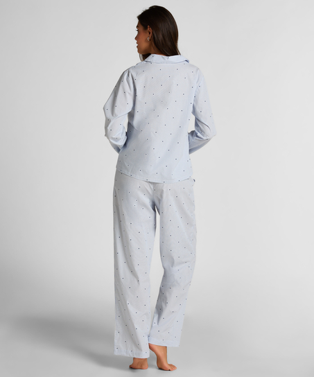 Bomuldsbukser med striber og hjerter, Blå