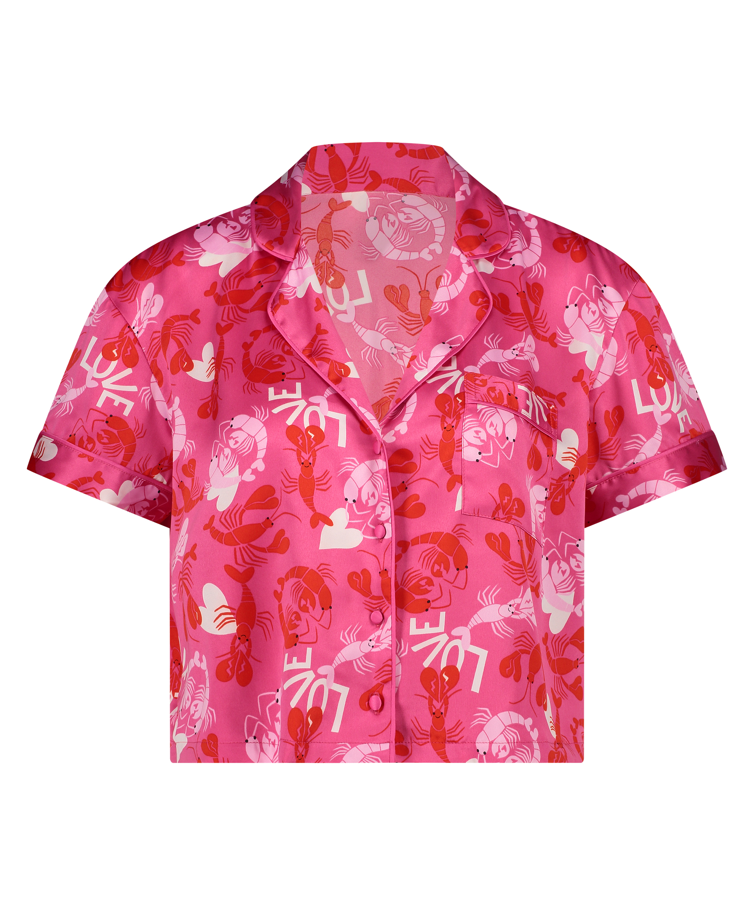 Kort&aelig;rmet satinjakke, Lyser&oslash;d, main