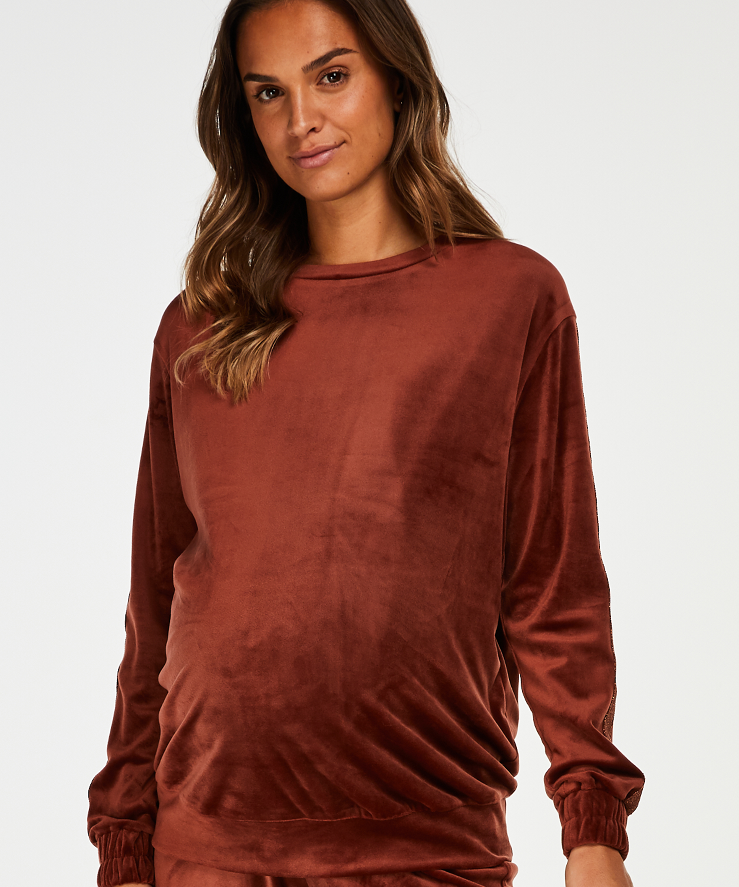 Graviditetstop Velour Shimmer, Brun, main