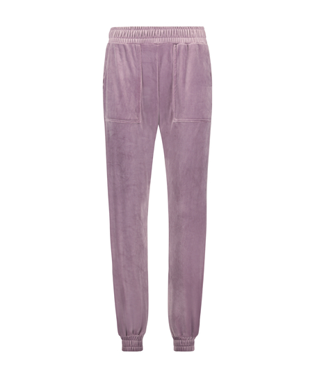 Tall joggingbukser velour, lilla