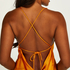 Kjole midi satin, Orange