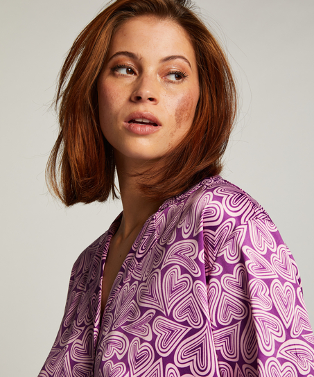 Langærmet satinjakke, Lilla