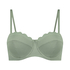 Formstøbt push-up bøjle-bikinitop Scallop Størrelse A - E, grøn