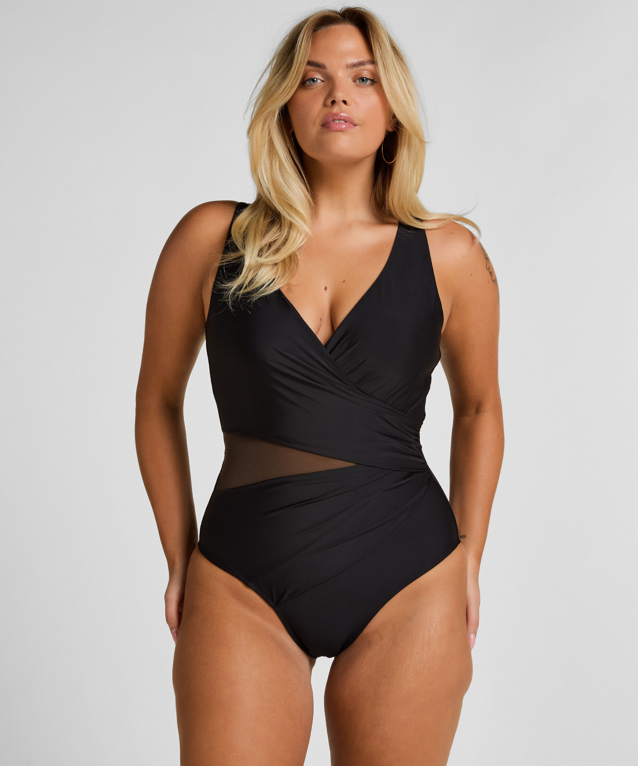 Badedragt Shaping Shell Mesh, Sort