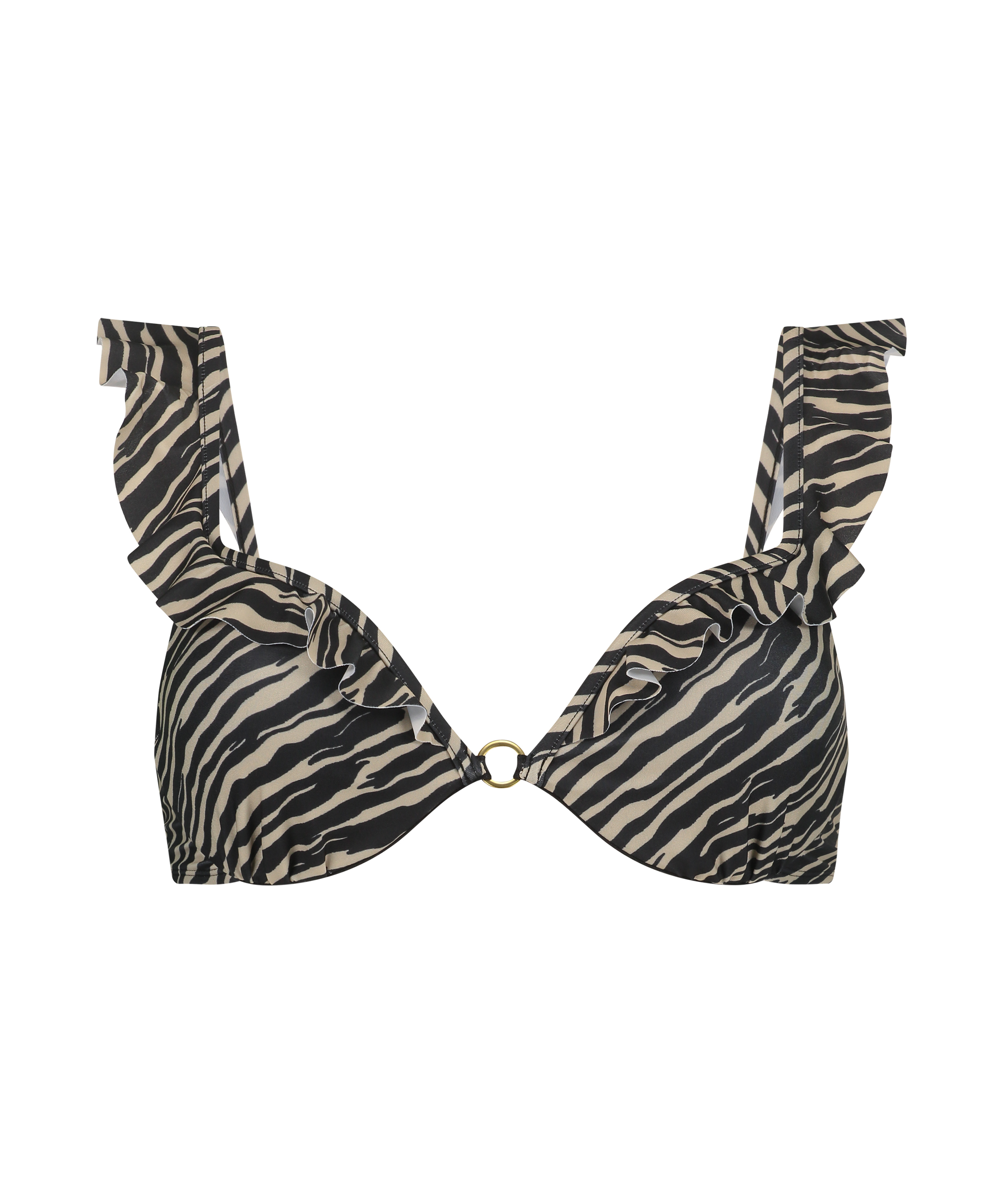 Formst&oslash;bt bikinitop med b&oslash;jle Zebra, Brun, main