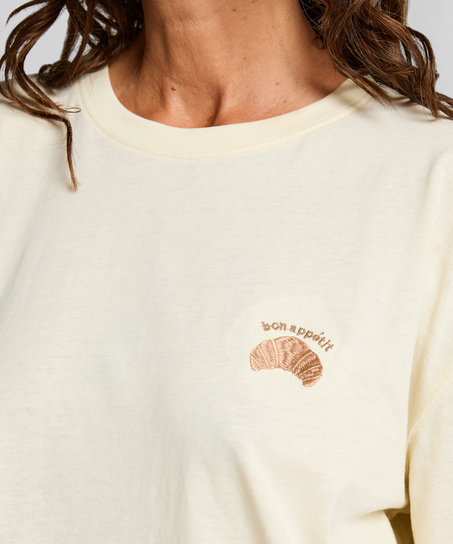 natkjole med rund hals, Gul