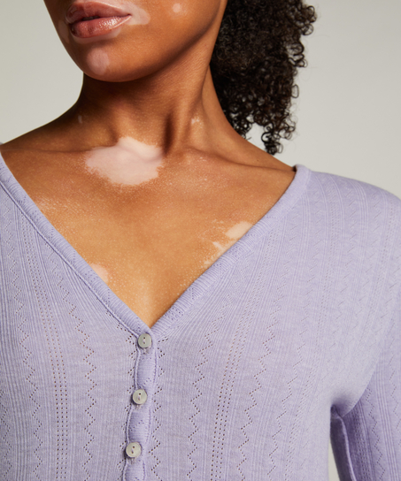 Pyjamastop Henley, Lilla