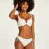 Formstøbt push-up-bikinitop med bøjle Broderie, hvid