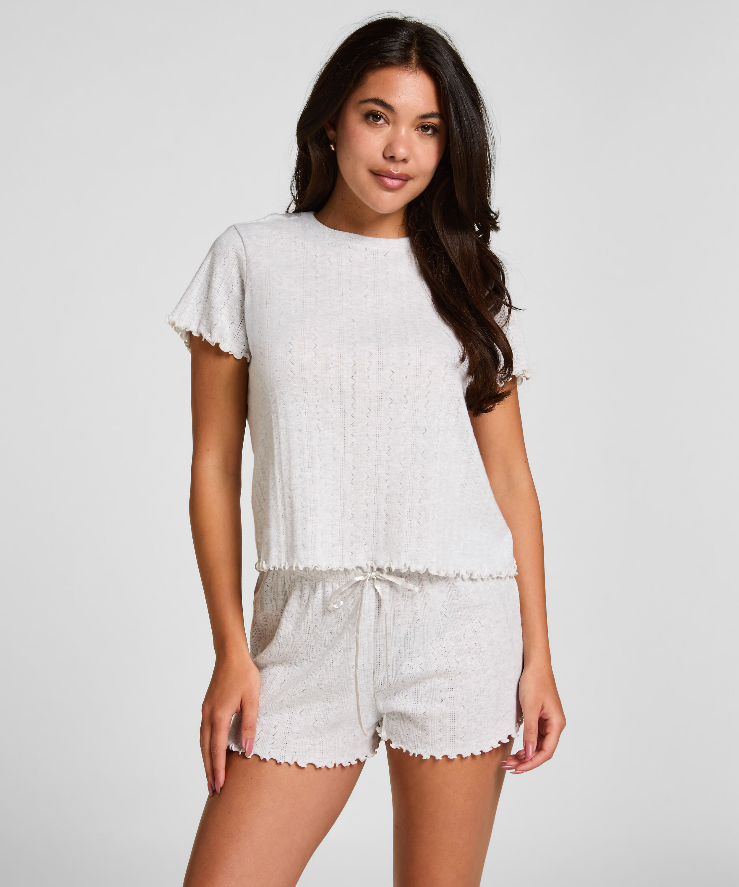 Pointelle shorts, Beige