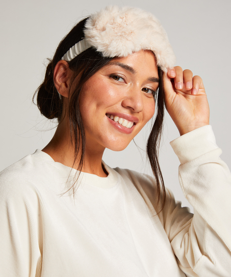Sovemaske Fake Fur, Hvid