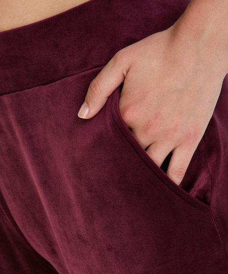 Pyjamasbukser velour, rød