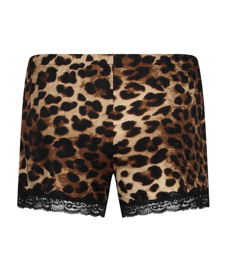 Velour shorts Leopard, sort