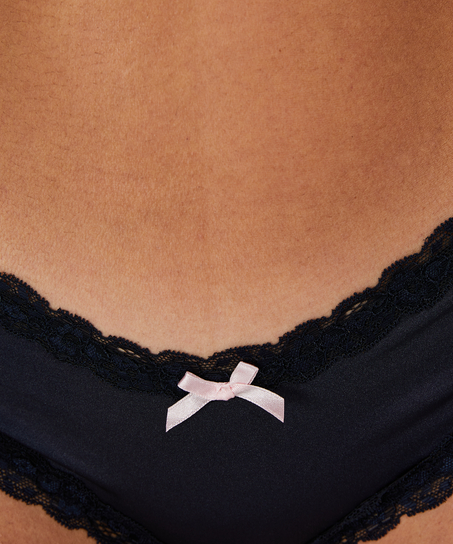 V-formet brasiliansk trusse i mikrokvalitet, Bl&aring;