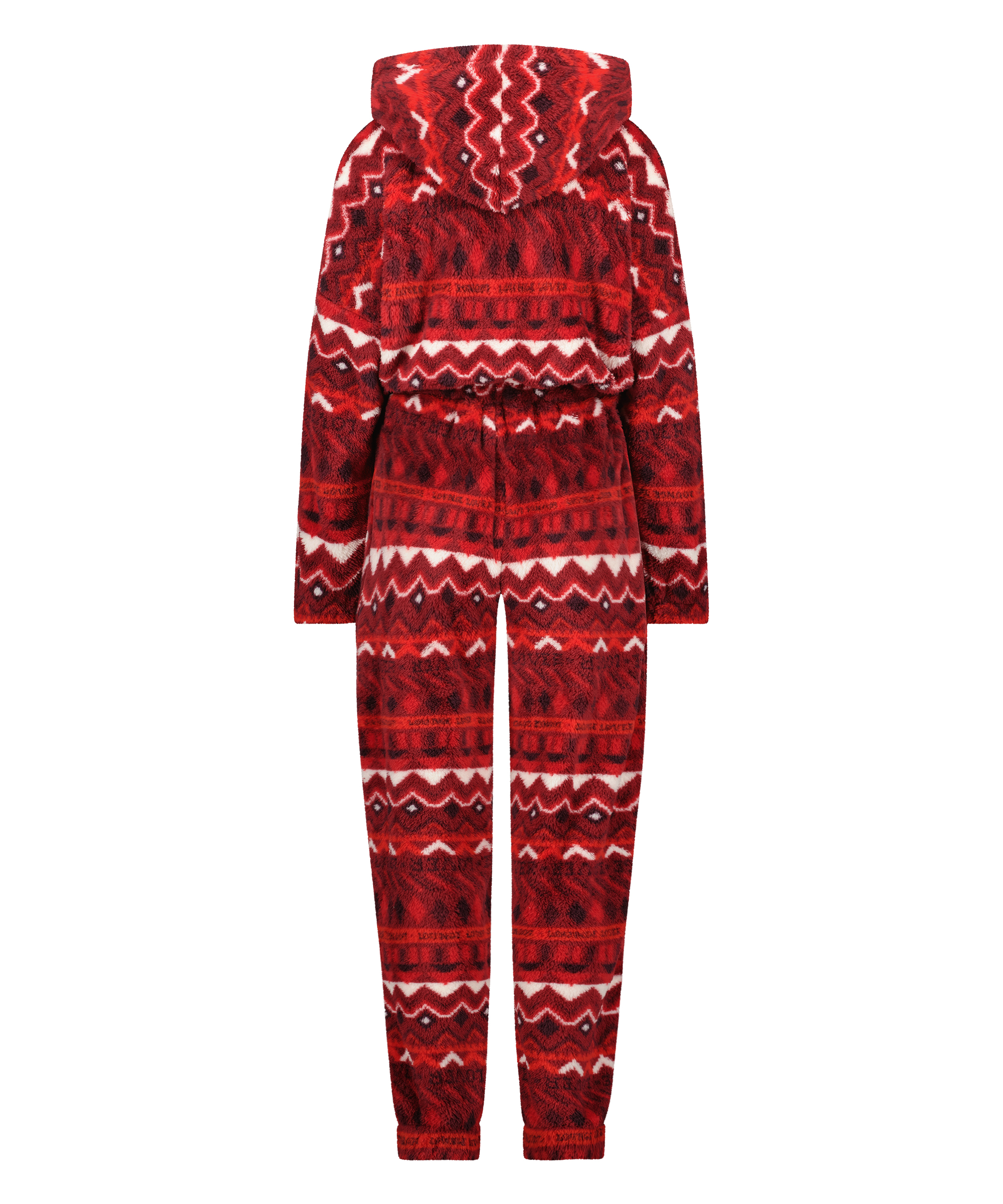 Flannel Fleece Onesie Fairisle, rød, main
