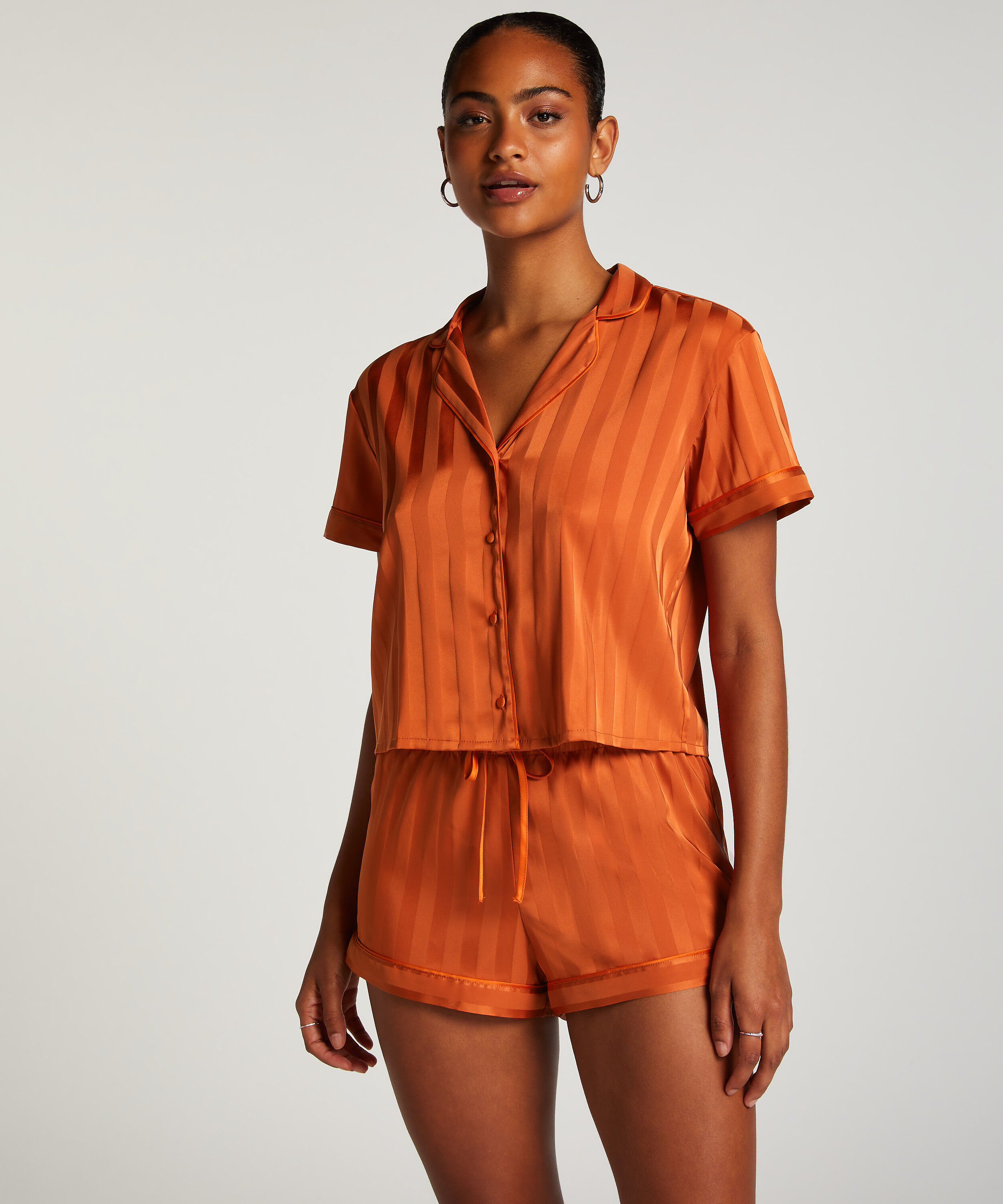 Pyjamasshorts Satin, Orange