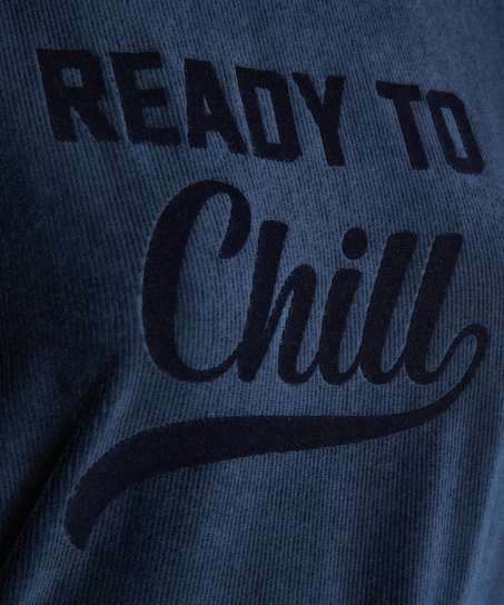 Top velour lange &aelig;rmer, Bl&aring;