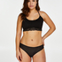 Stripe Mesh usynlig g-streng, sort