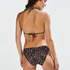 Leopard trekantsbikinitop, Beige