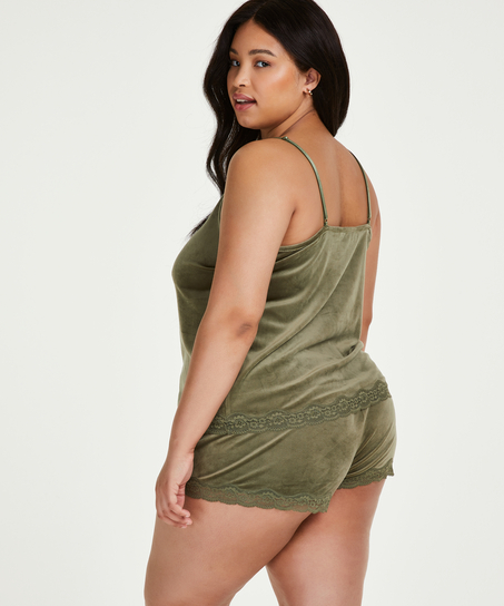 Shorts velour Lace, Gr&oslash;n