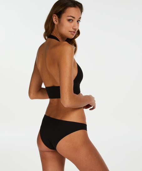Sømløs halter-bralette, Sort