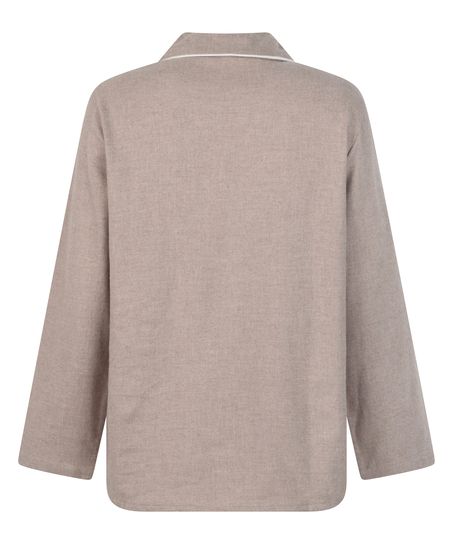 Pyjamastop Flonel Essentials, Beige