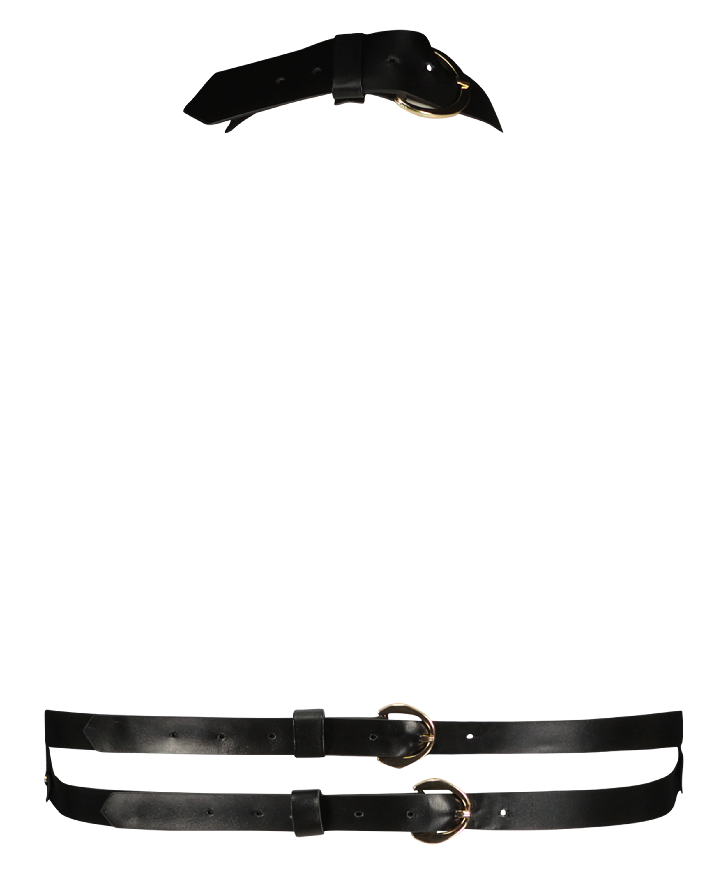 Bralette i kunstlæder, Sort, main