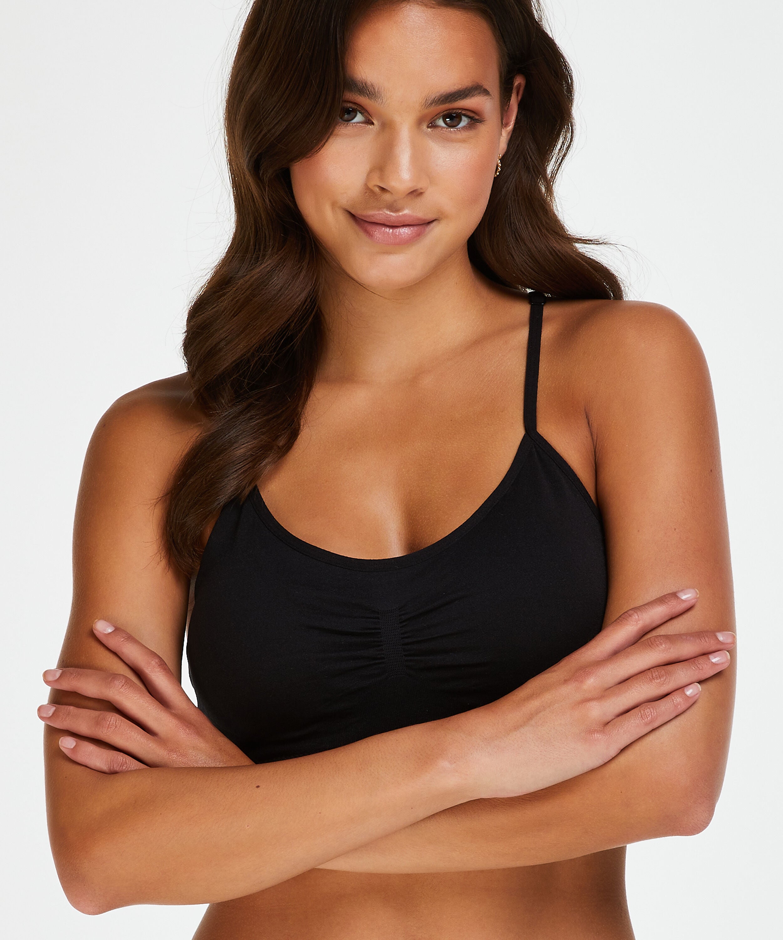 Sømløs bralette Marine, Sort