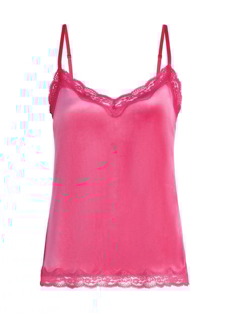 Cami top Velours Lace, Lyserød